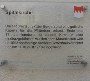 INFO-Tafel an der Spitalkirche in der Spitalstraße
