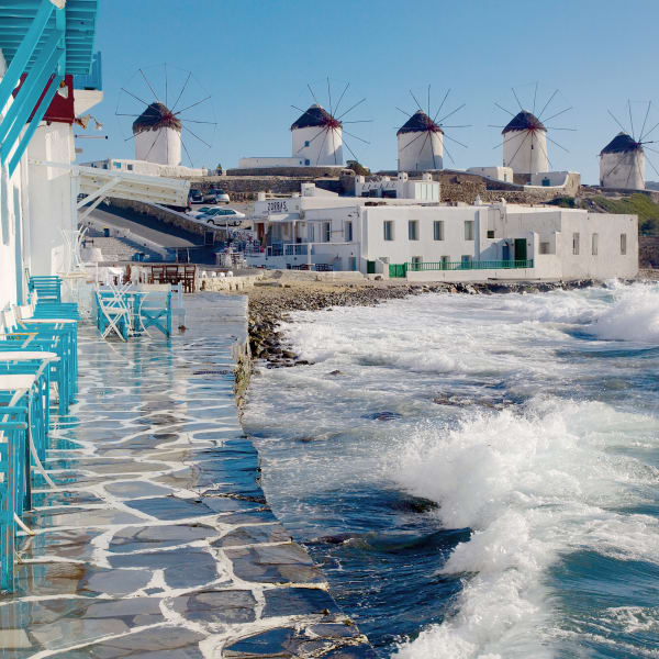 Windmühlen Kato Mili, Mykonos Stadt, Griechische Inseln